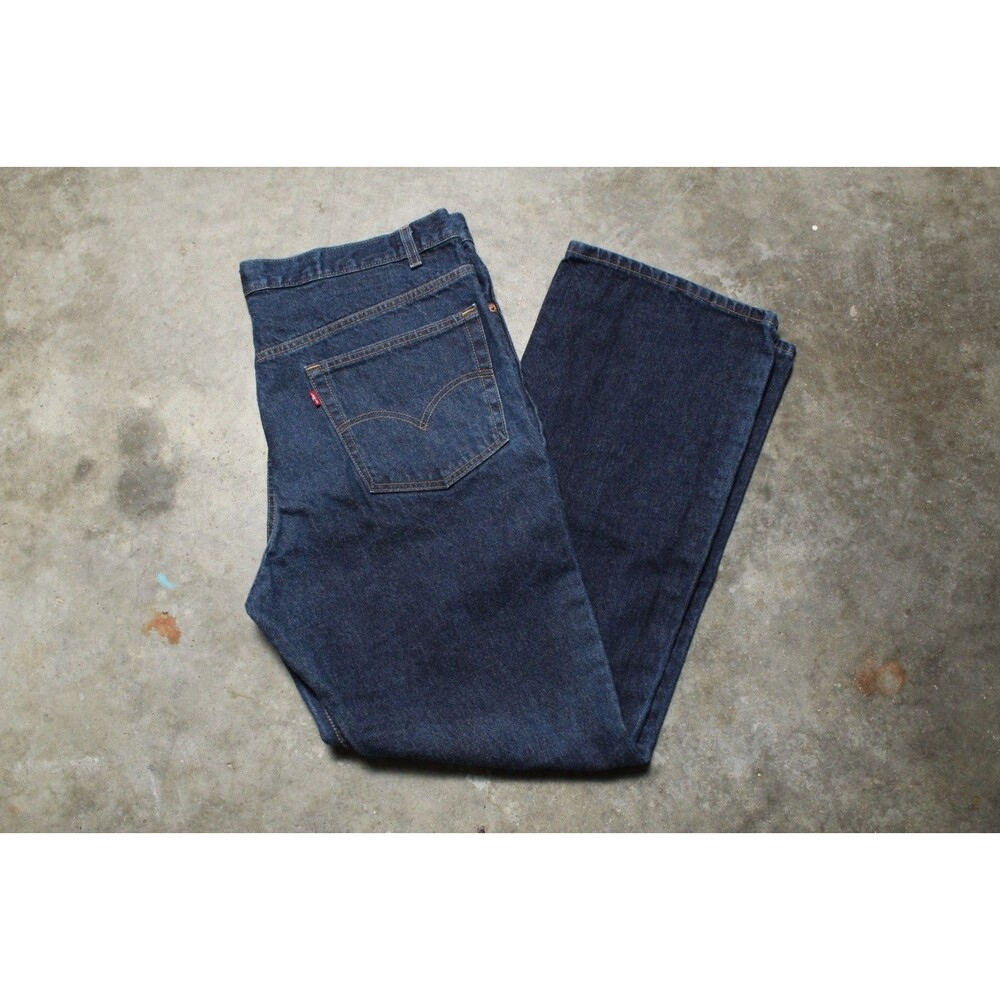 Vintage 2002 Levis USA-Made 517 Sun-Faded Dark Wash Boot Cut Jeans - 42" x 32"